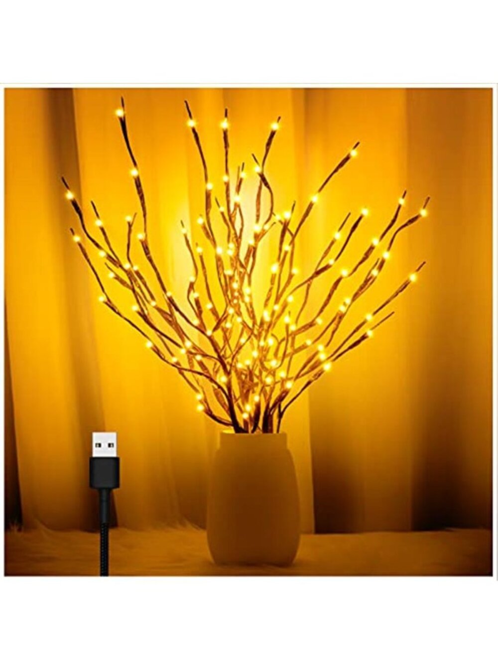 Lighted Birch Branch Lights LED Twig Branch Decor USB Vase Decorative Branches